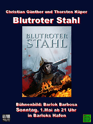Poster zur Lesung von Blutroter Stahl