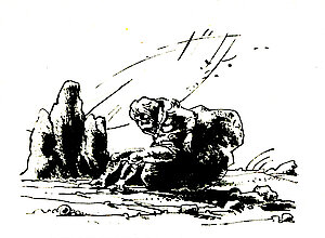 Asper rollt Steine, Illustration von Reiner Schwalme