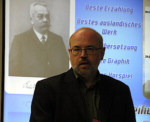 Udo klotz während der KLP-Verleihung auf dem Elstercon 2014